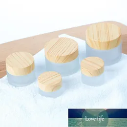 Barattolo crema imballaggio cosmetico di bellezza fai -da -te bamboo bocche di legno di legno di legno di vetro glassati campione di panna barattoli crema vuoto vuoto