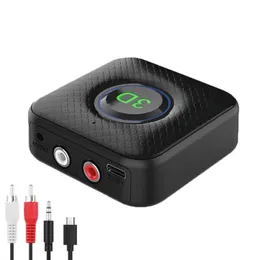 3D fm broadcast transmitter bluetooth Stereo AUX 3.5mm Jack RCA Wireless Audio Adapter Dongle with Mic for TV PC Car Speaker Bt 5.0 Receiver