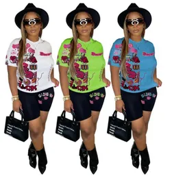 Damskie dresy sportowe desinger moda drukowana t-shirt spodnie dwuczęściowe stroje joggingowe garnitury