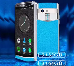 Mini Mini Real Leather Case 35 polegadas Android Celular Telefone 4G Cellphones com 4GB64GB ROM ROM Bluetooth Earphone Typec 13MP CAM1283016