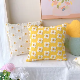Yastık davası ins nakış yastık kapağı kanepe doldurulmuş fermuarlı tasarım dekor moda yatak sandalyesi için sevimli çiçek ev dekorasyonu 230321
