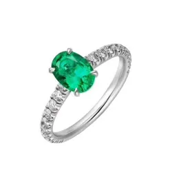 Diamants Legers Ring Emerald for Woman Designer for Man Gang Drill 925 Silver T0p品質最高のカウンター品質