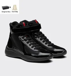 Top Designer Herren Americas Cup High-Top-Sneakers Schuhe Fahrrad Stoff Lackleder Läufer Sport Komfort Outdoor Casual Aufwachen EU38-46 Box