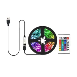 شرائح LED مصابيح LED مع RGB غير مقاوم لماء RGB التحكم عن بُعد USB خلفية خلفية الضوء 5V لون تغيير الغلاف الجوي