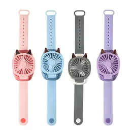 2023 cartoon Electric Fans 3 Gears Adjustable Wrist Watch Electric Fans Portable Rotatable Rechargeable Air Cooling Summer Personal Hand mini Fans