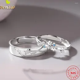 Cluster Rings Real 925 Sterling Silver Jewelry Meteor Zircon Dusch Open Par Ring Original Design Romantic Lovers 'Valentine's