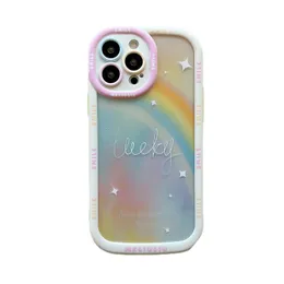 Mode bunte Graffiti Aquarell Regenbogen Stern Handytasche für IPhone 14 Pro Max 13 12 11 Pro Max stoßfeste Stoßstange weiche rückseitige Abdeckung