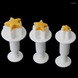 Moldes de cozimento 3pcs adoram coração/em forma de estrela, artesanato alimentar alimentos de plástico ferramentas de decoração de bolo de biscoitos acessórios para a mão