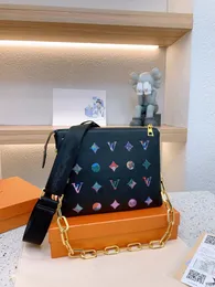 2023 Counter Style Bag Bag Luxury Color Printing Designer Bag حقيبة حقيبة جلدية جلدية حقيبة كتف كتف Crossbod