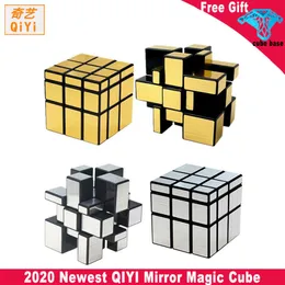 Yeni Qiyi Ayna Küp 3x3x3 Sihirli Hızlı Küp Gümüş Altın Çıkartmalar Profesyonel Bulma Küpleri Çocuklar İçin Oyuncaklar Ayna Blokları244R