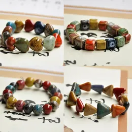 Charm Bracelets Ceramic Beads Bracelet Color Glaze Porcelain Bead Female DIY Handmade Jewelry & Bangles Series