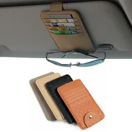 New Car Leder Sonnenschutzgläser Rahmen Ticket Organizer Brieftasche Kreditkarte Halter Auto Innenzubehör