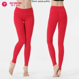 Lu Solid Color Naked Feeling Yoga Pants High Rise Sport Autfit Women Outdoor Elastic Leggings Runing Fitness Tights with Wistband
