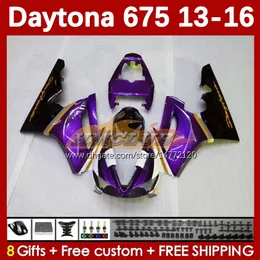 Motorcycle Fairing Kit For Daytona 675 675R 2013 2014 2015 2016 Bodywork 166No.115 Daytona675 Body Daytona 675 R 13 14 15 16 2013-2016 OEM MOTO Fairings black purple