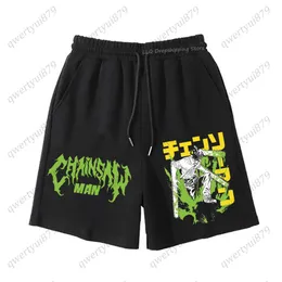 Mäns shorts anime shorts motorsåg man shorts Denji pochita byxor kraft makima kort byxa streetwear tryck shorts casual beskurna byxor 0322h23