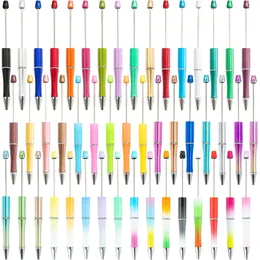 Stylos perlés bricolage stylos à bille perlés stylo à bille rotatif en plastique fournitures de bureau scolaire