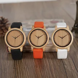 Wristwatches BOBO BIRD Men's Wood Watches Color Silicone Band Soft Fashion Women Wooden Quartz Writwatches S C-aB05