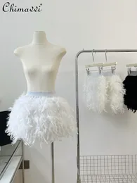 Saias 2023 Primavera no verão Moda curta A linha feminina cintura elástica Allmatch tutu feminino aluno Mini 230322