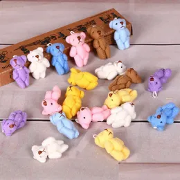 Stuffed Plush Animals 50Pc Super Kawaii Mini 4Cm Joint Bowtie Teddy Bear Kids Toys Dolls Gift For Children Y0106286B Drop Dhmyk