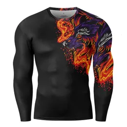 Mäns spårdräkter Långa ärmar Compression Shirt Quick Dry T Fitness Sport Male Rashgard Gym Workout Traning Tights For Clothes 230322