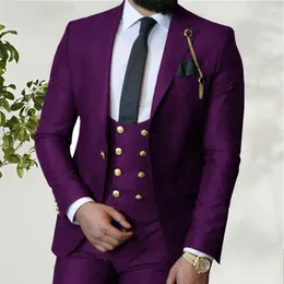 メンズスーツ2023 kostuum homme italiaanse business slim fit 3 stuks royal blauw bruidegom prom smokings bruidsjonkers blazer sets