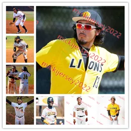 Arkansas Pine Bluff Golden Lion Baseball Jersey Custom Sched Mens Mickyren Bentley Lawrence Noble Grant Devecsery Maurice Edwards Uapb Jerseys