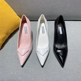 Womens Dress Shoes Ballet Shoes Designer Luxury Pointed Triangle Button Stiletto Heels Single Shoes Strappy Sandals Wedding Party High Heels