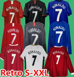 2008 Manchester Final Moskva Ronaldo Retro Soccer Jerseys Classic Vintage 06 07 08 09 Scholes vidic Jersey Rooney Football Shirts Giggs Utd Maillot de Foot