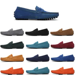 High quality Non-Brand men casual suede shoe mens slip on lazy Leather shoe 38-45 deep blue