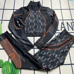 하이 넥 스포츠 탑 디자이너 체육관 트랙 슈트 더블 레터 인쇄 레깅스 패션 패딩 피트니스 T 지퍼가있는 셔츠