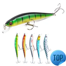 1 PCS 10cm 8g Minnow Fishing Lure Body Body 3D Olhos Sinking Wobbler Hard Crank Bait Jerkfish Bait Bul