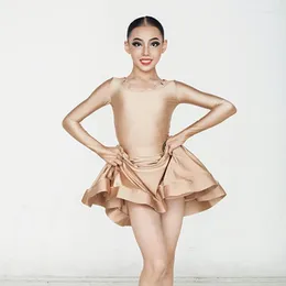 Stage Wear HC6265 HC7137 Sleeveless Tops Lotus Design Kids Latin Dance Skirt Girls Belly Dancing Dress Dancewear Peformance Costumes
