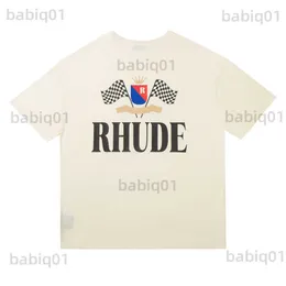 Men's T-Shirts 22SS Koreahip-hop RHUDE High Quality Summer Men Women T shirt Slightly Oversize Tops Short Sleeve tees T230321