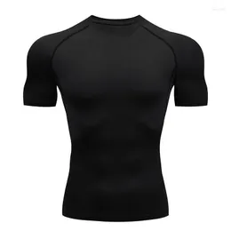 Herr t-skjortor t-shirt mma rashguard rund hals topp komprimering sportkläder botten skjorta kläder