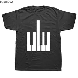 Men's T-Shirts Born To Be Piano Teacher Music Band Keyboard Player Hip Hop Harjauku Mens Clothing Print T-shirt Short Sleeve Funny T Shirts W0322