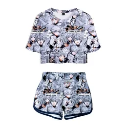 Kvinnors tvådelade byxor Listing 3D Genshin Impact Women sets Crop Tops Tshirtshorts Summer Anime Hip Hop Girls Pretty Game Suits kläder 230322