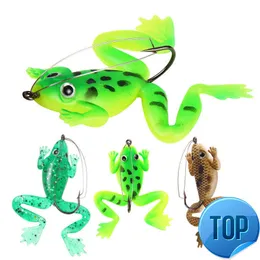 1 pz esche da pesca rana morbida 6CM 5.2G esca in silicone rana artificiale ami alti top esche a raggi d'acqua attrezzatura da pesca