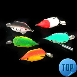 1PCS Doppel Propeller Frosch Wobbler Weichen Köder Jigging Angeln Lockt 95mm13g Künstliche Kurbel Köder Minnow Topwater Angelgerät