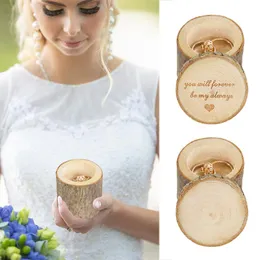 Present Wrap Rustic Wedding Box trärycken Ringlådor för bruddusch Romantisk förslag Prop Anniversary Engagement GiftsGift