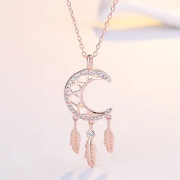 Golden Moon Dream Catcher Anhänger Halskette Set Kette Ins Nischen Design Halskette Freundinnen Geburtstagsgeschenk