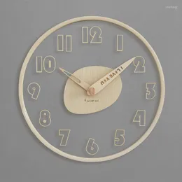 Wall Clocks Simple And Watches Solid Wood Glass Transparent Household Hung Luxury Nordic Creative Decoration