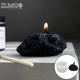 Zapach świeca mini kamień kamienny świec pachnący pleśń czarna geometria fragmentowa świeca formy nordyckie w stylu dekoracje domu