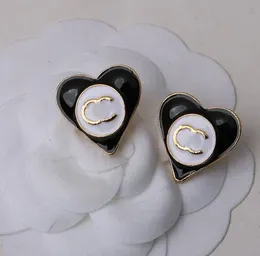 Lyxvarumärkesdesigners bokstäver Hoop Stud Geometric 18K Gold Plated 925 Silver Heart Women Crystal Rhinestone Earring Wedding Party Jewerlry
