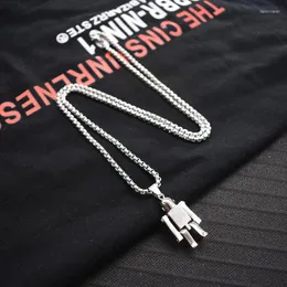 Chains Street Robot Hip Hop Collana in acciaio al titanio Marea Personalità Ciondolo semplice Girocollo Streetwear Catena di roccia Gioielli regalo