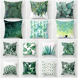 Pillow Modern Green Plants Cover Geometric Nordic Throw Pillows For Home Decoration Cactus Tropical Decorative Pillowcase