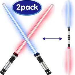 Led Rave Toy 2 in 1 Lightsaber Smooth Swing Heavy Dueling RGB 7 Colors Change Soundfonts Force FX FOC Blaster Toys Jedi laser Sword 230322