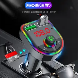 Ambient Light Bluetooth 5.0 FM Transmitter Car MP3 Player Wireless Handsfree Audio Receiver USB Fast Charge TF U Disk play