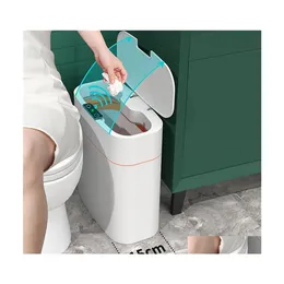 Waste Bins Smart Induction Trash Can Matic Dustbin Bucket Garbage Bathroom For Kitchen Electric Type Touch Bin Paper Basket 220408 D Dhj4Y