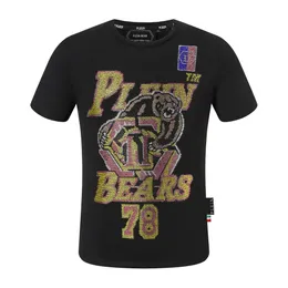 Plein Bear T Shirt Mens Designer Tshirts Brand Clothing Rhinestone PP Skull Men T-shirt Okoła szyi SS Basketball i Plein z kryształami Hip Hop Tshirt TOP TEE 161244