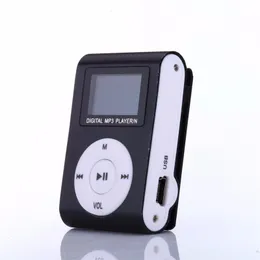 Mini przenośny aluminiowy klips Ekran LCD z gniazdem na kartę Odtwarzacz MP3 do biegania